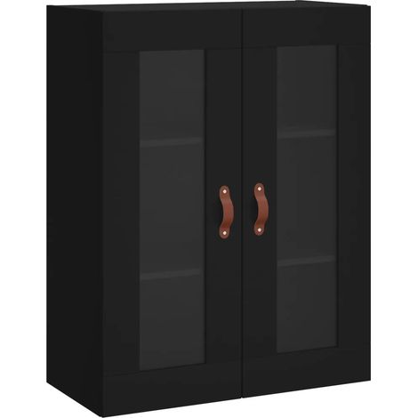 Elegante armario mural negro con práctico espacio de almacenamiento 69,5 x 34 x 90 cm fabricado en madera 020048604 (1/5)
