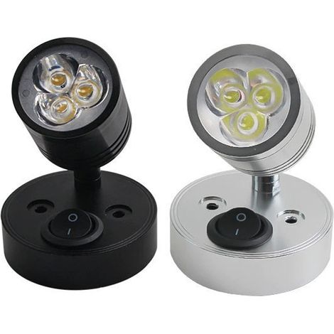 Dos piezas, luces de lectura interiores, apliques LED de pared interiores para autocaravanas, faros de coche y yate con interruptor