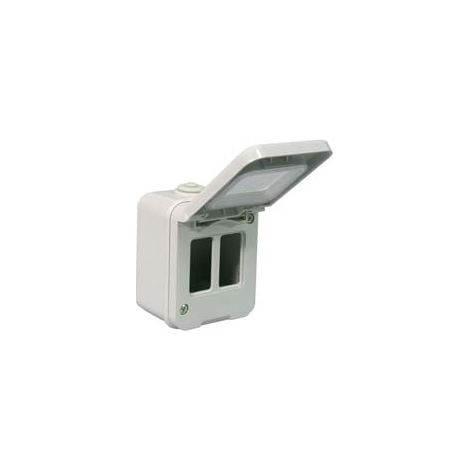 SCATOLA STAGNA PORTAFRUTTI 2 POSTI IP44- - mm.64x80h. (1552) - 6 pezzi MARLANVIL