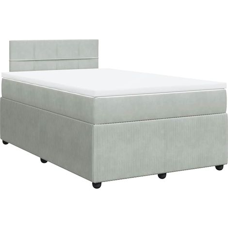 Maison Exclusive - Giroletto a Molle con Materasso Grigio Chiaro 120x200cm Velluto