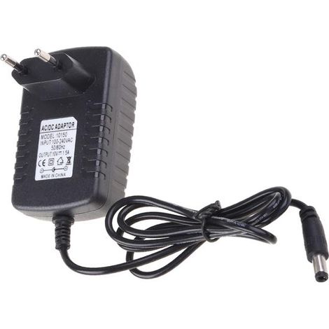 Adaptateur secteur 10 V 1 A 1,5 A 2 A 3 A avec interrupteur pour rubans LED, connecteur mâle 5,5 x 2,1-2,5 mm, prise US/EU/AU