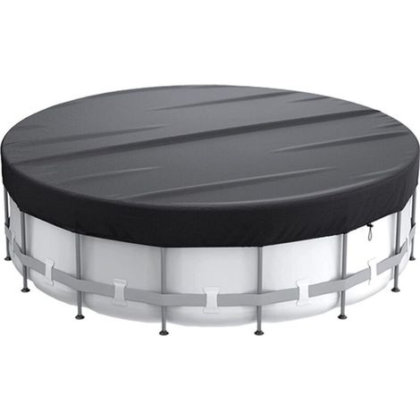 Abri de piscine, piscine hors-sol en bois, abri de piscine rond 420d pour cuve, piscine spa et piscine hors-sol, abri anti-poussière pour piscine à bulles avec cordon de serrage et piquets de sol