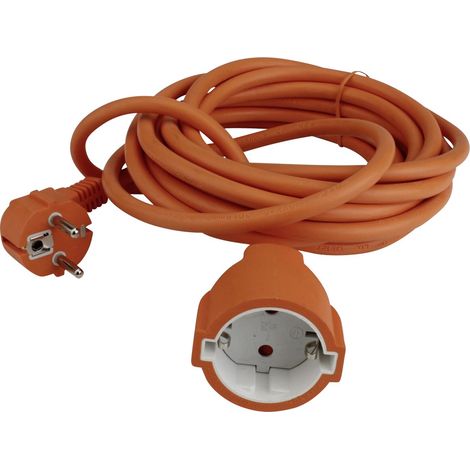 Unitec Verlängerungskabel Innen 5 Meter H05VV-F3G1,5, orange Verlängerungskabel