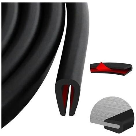 Protection bord de tole EPDM joint caoutchouc en u joint porte voiture adhesif noir caoutchouc protection metal verre (3m, 2mm)