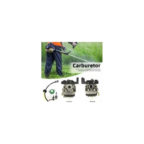 LAN Carburateur pour tondeuse à gazon MP15 15 mm 1E40-5 43 cc 49 cc 52 cc. Kit carburateur pour outil de jardin avec bougie d'allumage, joint de tuyau et filtre à carburant.