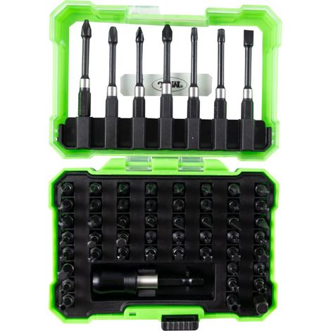 ESTUCHE DE PUNTAS DE IMPACTO CON ADAPTADOR RÁPIDO S2 - ACABADO NEGRO JBM 53857 (1/4)