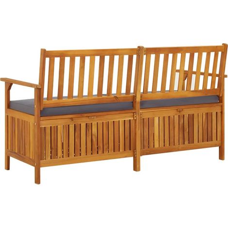 vidaXL Aufbewahrungsbank aus grauem Akazienholz 148 cm