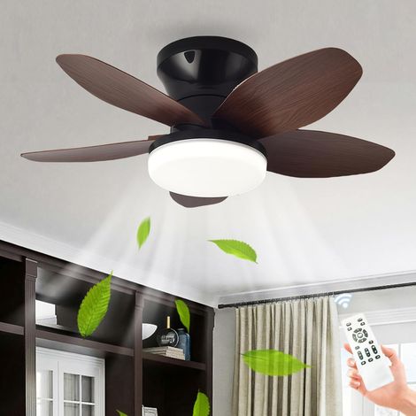Ventilateur de plafond avec éclairage LED, moteur DC silencieux, télécommande, 6 vitesses, lumière dimmable 3 températures, fonction été/hiver, minuterie, pour salon, chambre, cuisine – 65 cm (1/5)