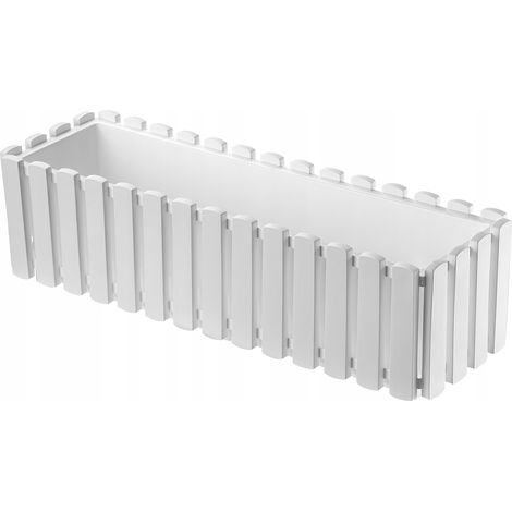 KADAX Blumenkasten, Balkontopf, Blumentopf in Latten-Optik, 60cm, weiß (1/5)