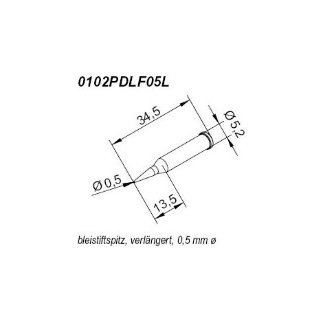 Ersa ERSADUR LF punta de soldador forma lápiz 0,50 mm