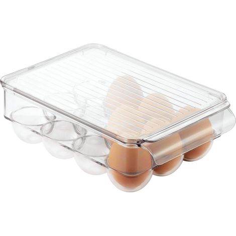 iDesign Fridge/Freeze Binz Contenitore Per Uova, Piccolo Portauova In Plastica Per 12 Uova, Trasparente (1/5)