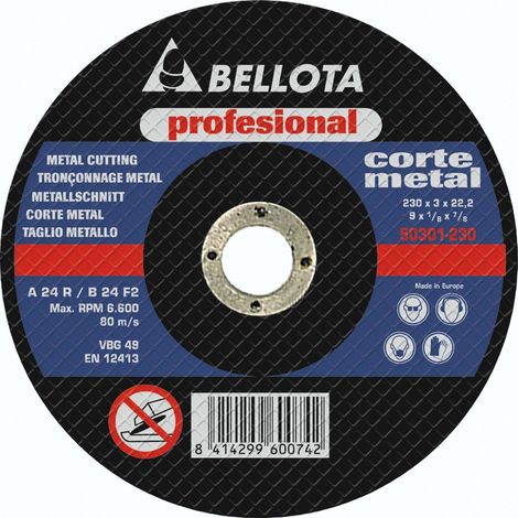 Disco BELLOTA 50301-115x22,2x3,0 MM Corte Inox Metal Profesional (1/2)