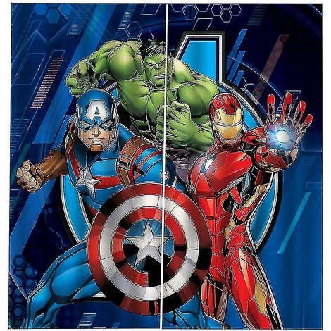 Crea – Verdunkelungsvorhang für Kinder 150 x 170 cm – Captain America und Iron Man 3D-Druck – Umweltfreundliche Polyester-Mikrofaser – Maschinenwaschbar (1/5)