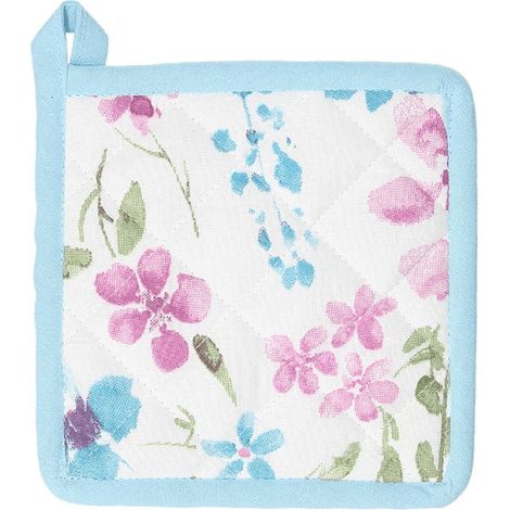 Cache-pot ligne Alma en coton bleu clair 15x15 cm