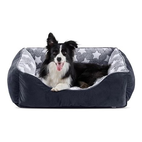 Panier Chien Taille, Lit Chien Lavable, 76x61x23cm  Panier pour Chien, Lit pour Chien, Motif Étoilé, Rembourrage pour Chiens (1/5)