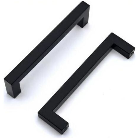 Poignee de Meuble Cuisine,2 Pièces Poignée Meuble Noir en Acier Inoxydable Poignet de Porte Cuisine Noire Entraxe 128mm Poignet Tiroir Poignée de Placard (1/5)