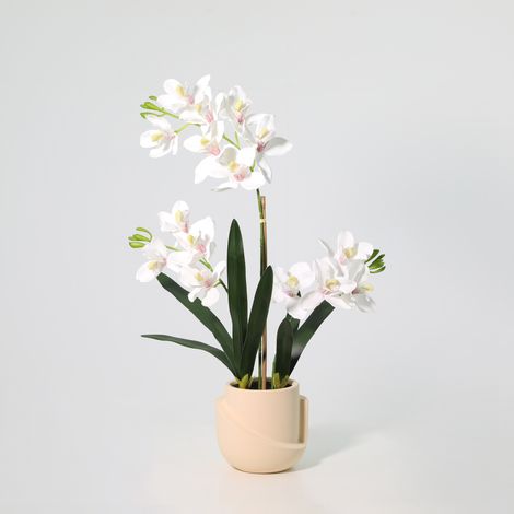 Orchidée Phalaenopsis Artificielle avec Pot pour Décoration Intérieure, Hauteur 71 cm - PANGIVO