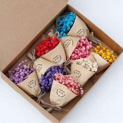 Emballage de fleurs séchées, coffret cadeau de fleurs stabilisées, petit souvenir, décoration de voiture en fleurs naturelles (1/5)