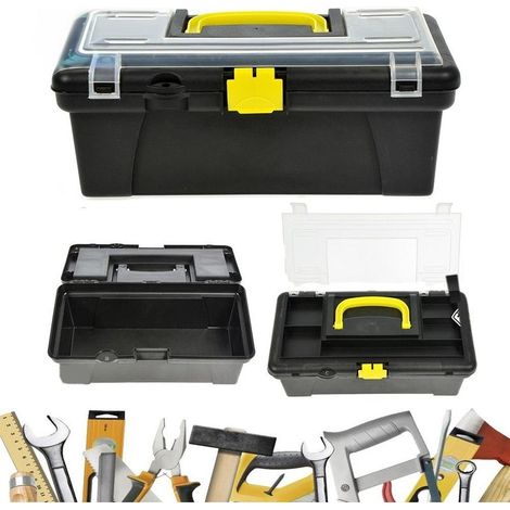 Boîte à Outils 2 Compartiments En Plastique Petite Valise à Outils 30cm