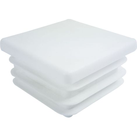 Tapón de perfil blanco cuadrado de 10x10 mm, 5 unidades. (1/5)