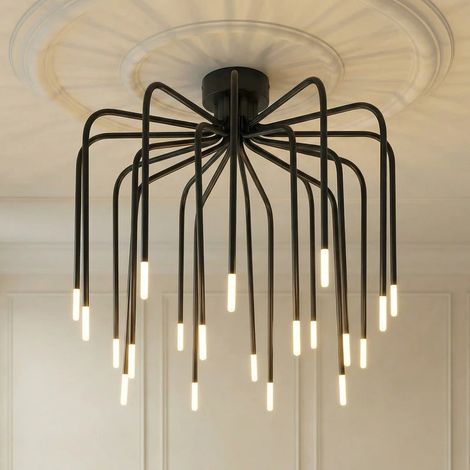 [GEBRAUCHT] B-Ware Deckenleuchte Lucande Ariadne LED Lampe 20-flammig schwarz Ø57cm elegant modern (1/2)