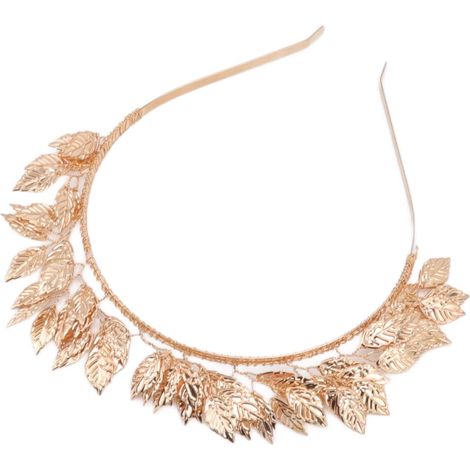 Elegant Alloy Leaf Bridal Headband, Baroque Metal Leaf Hair Hoop, Handwoven Headband, Hair Accessory for Weddings and Ceremonies (1/5)