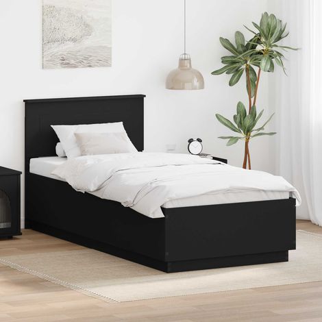 vidaXL Struttura del letto Nero 70 x 190 cm Legno ingegnerizzato