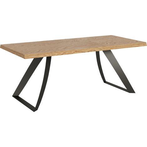 Tavolo Fisso 180x90 cm Tabira Rovere Scortecciato Gambe Antracite