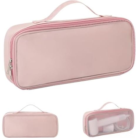 Sac de rangement pour sèche-cheveux, étui de voyage ventilé pour fer à friser, étui de rangement portable pour lisseur, rose