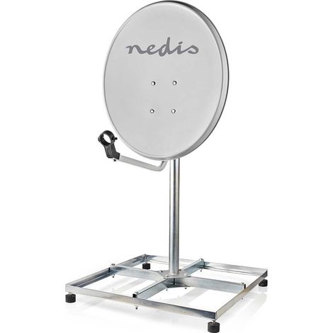 Soporte para balcón satélite  Longitud del mástil: 0,75 m  Tamaño máximo del disco: 90,0 cm  Tamaño de la placa base: 4 x 30 x 30 cm  Acero  Plata