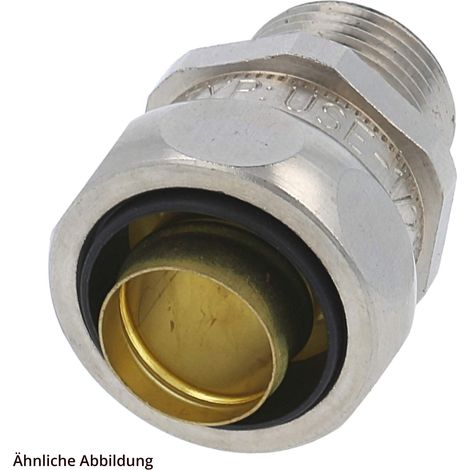 FLEXA Metallverschraubung gerade Gewinde PG7x1,27 für Schlauch-Außendurchmesser 11,4mm - 1/4 Zoll für Schlauch-Innendurchmesser 7,0mm - 1 Stück (1/3)