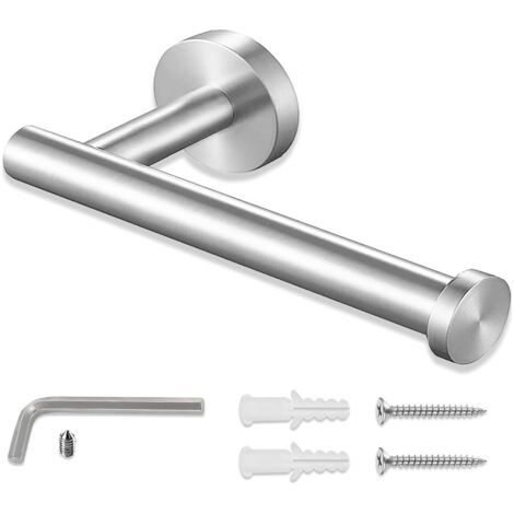 QORVA-SUS304 Porte Papier Toilette, Support Papier Toilette Mural,  Acier Inoxydable Porte Rouleau Porte-Papier hygiénique,Support Mural pour Toilettes et Cuisines-Brossé Argent (1/5)