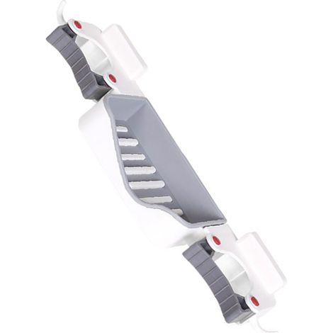 Porte-savon 3 en 1 pour balai et serpillière, fixation murale, crochet, égouttoir, porte-savon, porte-balai, porte-cartes pour cuisine et toilettes, blanc, taille unique (1/5)