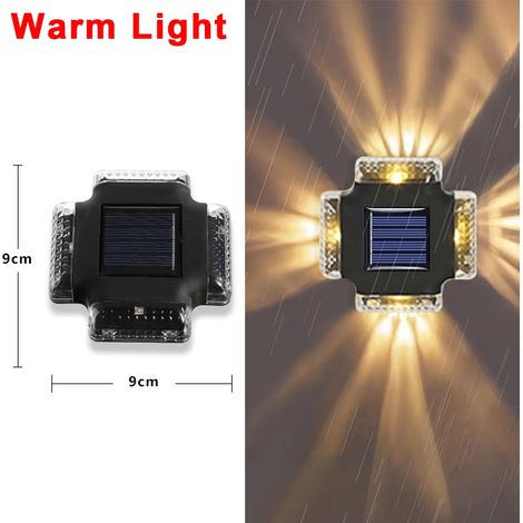 (Lumière chaude-A) Lampe solaire murale LED étanche, éclairage solaire vers le haut et vers le bas, compatible avec la décoration extérieure pour jardin, clôture et escaliers. (1/5)