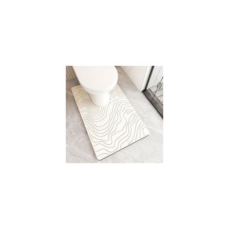Tapis de toilette en diatomite absorbant – Antidérapant, séchage rapide – 55x50cm – Confort et propreté pour salle de bain