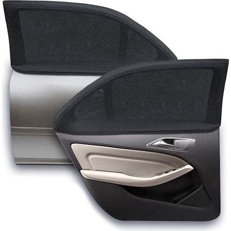 Pare-Soleil Voiture Bébé,2 Pièces Chaussette Voiture Soleil par Bloquer Les Rayons UV par Protege Soleil Voiture Arrière Enfants et Animaux (Noir) (XL) (1/4)