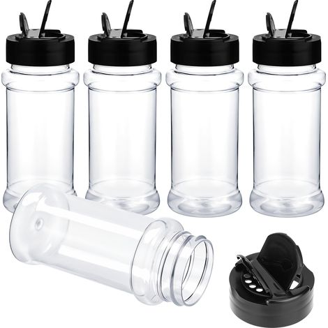 5 pièces récipients à épices en plastique, 120ML boîtes à épices saupoudreur d'épices Réutilisable bocal à épices Set de bocaux à épices pour la cuisine Conservation des épices, poudres (1/5)