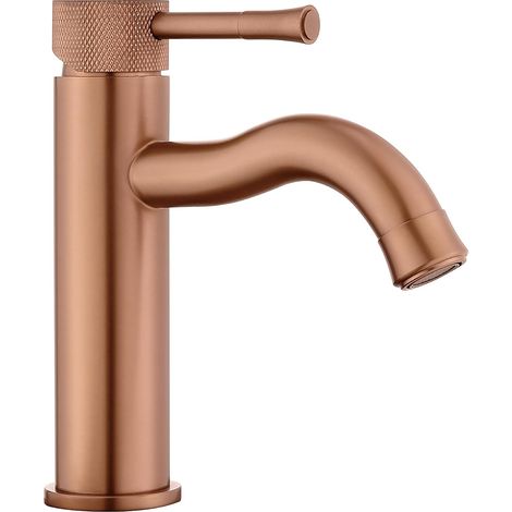Robinet de salle de bain or rose, avec aérateur d'extension de pulvérisateur anti-éclaboussures, trou unique avec terrasse, pour coiffeuse ferme et camping-car (1/5)