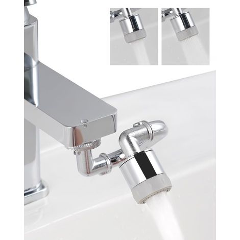 CYRILL - Rubinetto aeratore girevole a 1080°, aeratore per lavello con 2 flussi d'acqua, rubinetto multifunzione con prolunga girevole a 1080°, filtro per rubinetto universale, filettatura femmina da (1/5)
