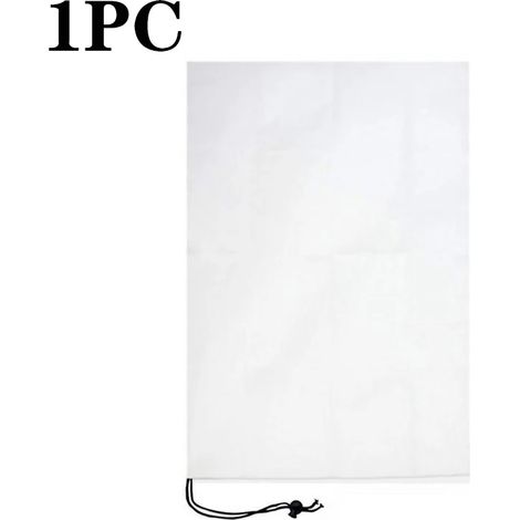 Sac de protection pour plantes (blanc, 80 x 100 cm) pour jardin, terrasse ou cour. Housse de protection hivernale réutilisable pour palmiers et autres plantes. Fermeture à cordon. (1/4)