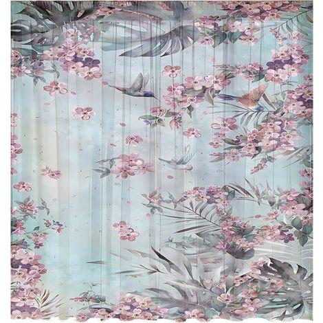 Rideau de fenêtre à motif de feuilles, panneau-fleurs1 132x160cm