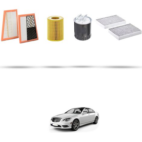 Kit tagliando 4 filtri compatibile con Mercedes Classe S (W221) 320 CDI 173kw Dal 2006 (1/5)