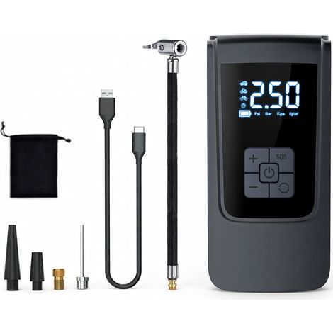 Compressore per pneumatici senza filo 2 in 1 ST-9624B per auto, porta USB (1/5)