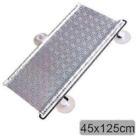Pare-soleil de voiture rétractable et pliable, protection solaire pour pare-brise, rideau pare-soleil anti-UV, argenté, 45 x 125 cm (1/5)