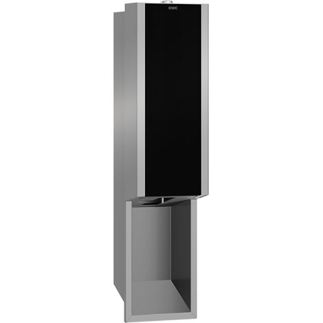 KWC AR Seifensp., EXOS, elek., Edelstahl,  UP, 124x500x120mm, Front ESG schwarz