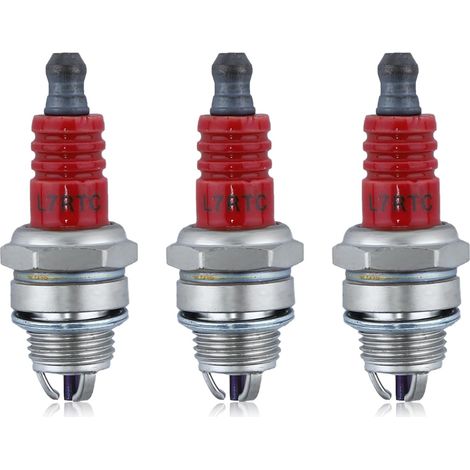 3 pièces L7T bougies d'allumage pour Husqvarna 33CC 43CC 47CC 49CC 52CC moteur 2 temps, petite tondeuse à gazon, tronçonneuse, taille-haie, souffleur (1/5)