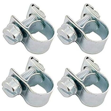 4x Schraubbare Kraftstoffschlauchschellen für Rasenmäher, Gartengeräte, Mopeds und Motorräder (6-8 mm)