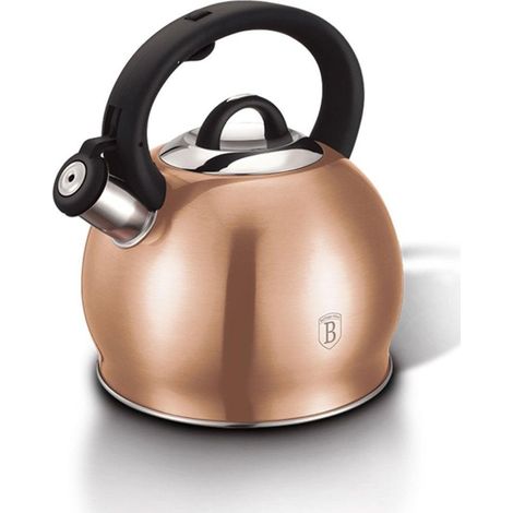BOUILLOIRE 3L BERLINGER HAUS BH-7502 AVEC SIFFLET OR ROSE