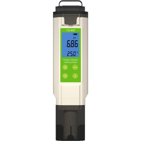 Misuratore di salinità 7 in 1, misuratore digitale di pH e ORP per piscine.