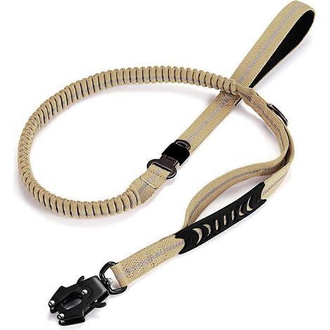 Hochleistungsfähige taktische elastische Hundeleine, Anti-Zug-Hundeleine, Khaki
